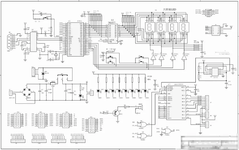 8051 microcontroller development board circuit diagram
